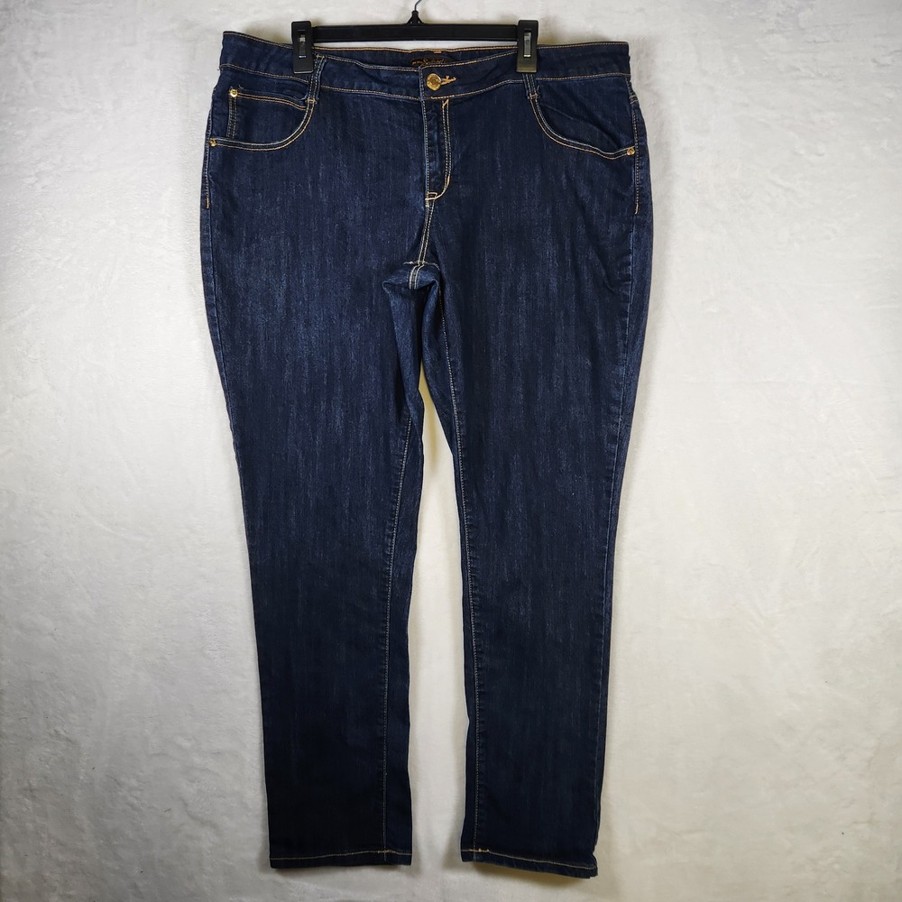 SouthPole Jeans Size 22 Dark‎ Wash Denim Embellished Pockets